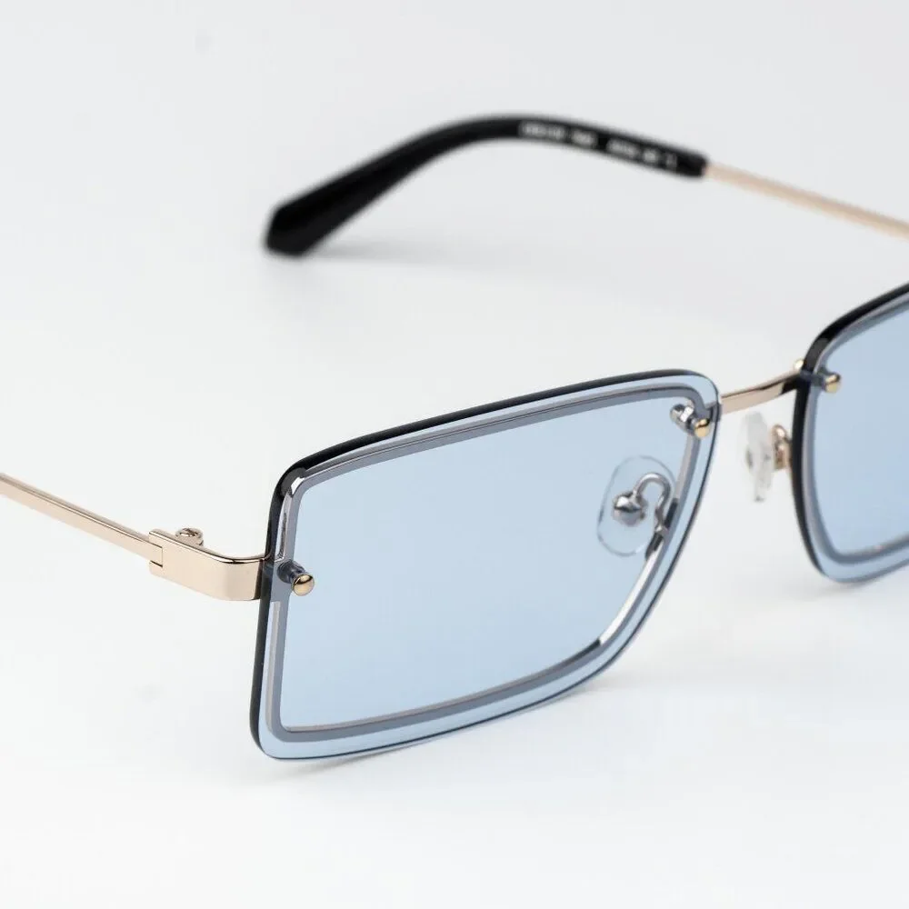 SALE!!! Off-White TAMPA Men Sunglasses Gold Blue Rectangular OERI13N TAMPA 7640